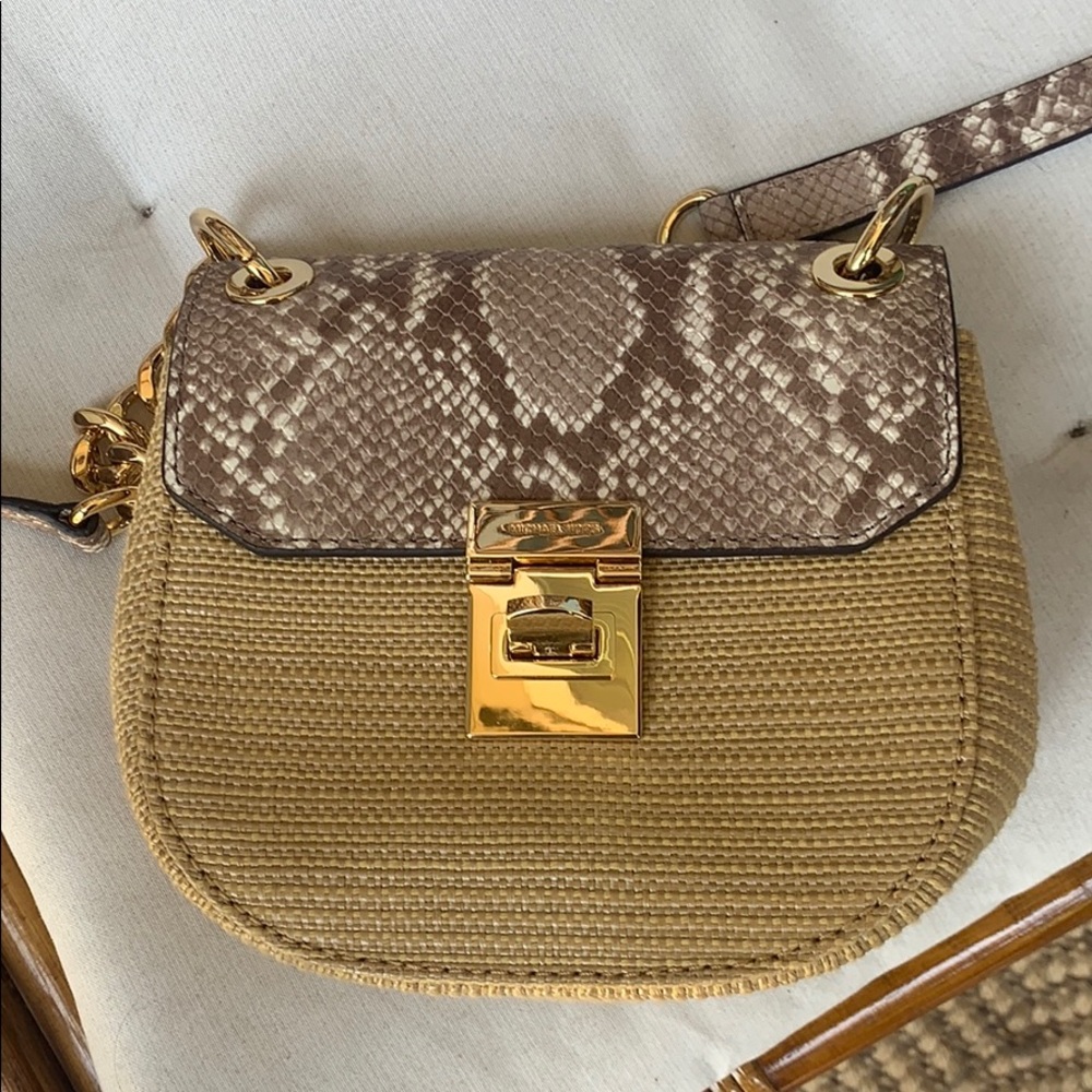 Michal Kors Crossbody Rattan, Straw! Snakeprint